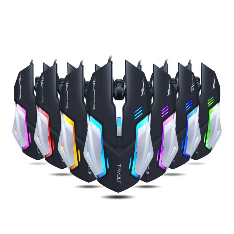 Thunder Wolf V5 gaming mouse suitable for notebook desktop computer luminous metal wired mouse