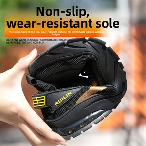 Botas de Seguridad Ligeras y Transpirables para <span class=keywords><strong>Hombre</strong></span> y Mujer, con Suela <span class=keywords><strong>Teva</strong></span>, para Obras de Construcción, Antiaplastamiento, Antipinchazos, con Puntera de Acero y PU - Product Image 5