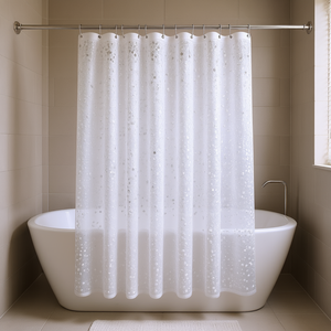 Cortina de Ducha Transparente con Diseño de Guijarros 3D en EVA, 71x71 Pulgadas, con Ojales, Revestimiento para Baño, Diseño Moderno y Minimalista - Product Image 2