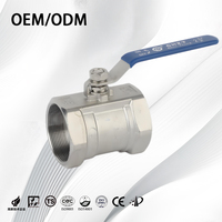 Vanne à bille manuelle filetée en acier inoxydable 304/316, 1 pièce, NPT, vanne à bille industrielle monobloc pour eau, huile, gaz, OEM personnalisé