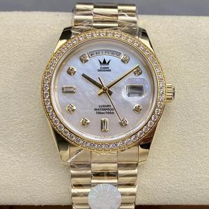 นาฬิกาข้อมือ Drioshipping รุ่น Gold Diamond ขนาด 40 มม. พร้อมหน้าปัดแสดงวันที่ กระจกแซฟไฟร์ นาฬิกาหรู ระบบจักรกลอัตโนมัติสไตล์ยุโรป - Product Image 4