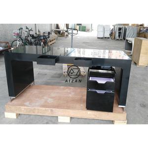 Table de bureau noire à surface <span class=keywords><strong>solide</strong></span> de qualité supérieure bureau d'étude moderne à domicile avec armoire personnalisée - Product Image 1