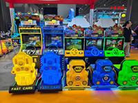 Machine d'arcade de course de voitures rapides à monnayeur, simulateur de conduite pour enfants en plastique et fer, avec distributeur de jouets, garantie 1 an