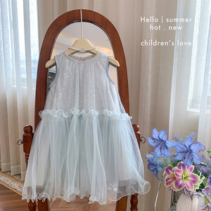 Nuovo Stile 2026 Abiti Estivi per Bambine, <span class=keywords><strong>Vestito</strong></span> da Principessa, Gonna per Bambine in Stile Estero, Gonne in Tulle con Paillettes per Bambine - Product Image 4