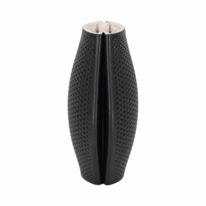 Vaso in porcellana stampato in 3D con design nero testurizzato per la decorazione del soggiorno - Product Image 4