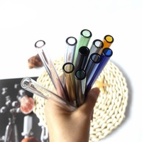 Pailles à boire en verre pour Smoothie Eco Borosilicate, 250x12mm de large et réutilisables