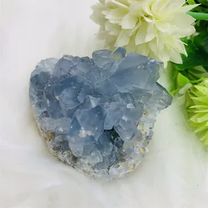 Groothandel Hoge Kwaliteit Natuurlijke Grondstoffen Celestite Geodes Cluster Ruwe Blauwe Celestite