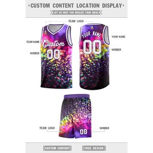 Custom Basketball Jersey V-<b>Neck</b> Sublimated Printed Personalized Name Number Unisex Adult All Seasons Breathable Sports Apparel - Product Image 2