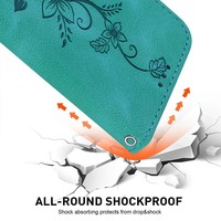 Étui de téléphone de luxe avec motif floral en relief, étui portefeuille en cuir PU avec cordon pour OPPO Realme C100 4G C100i