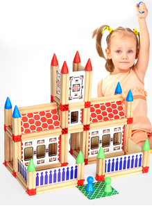 High Quality China City Construction House Building Block Bricks Toy Wholesale Customized Traditional Wooden Puzzle Toy - Product Image 2