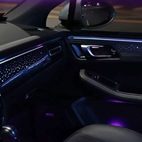 Kit d'éclairage d'ambiance intérieur de voiture 64 couleurs, écran ciel étoilé, contrôle par application, IP67, garniture de poignée de porte pour Porsche Macan 2014-2024