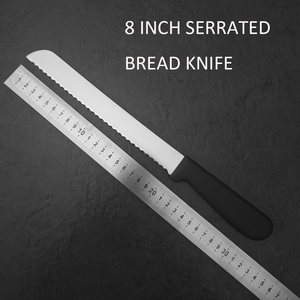 Sharp 8 "/10"/12 pouces coupe-pain dentelé professionnel en acier inoxydable couteau Salmone matériau métallique - Product Image 6