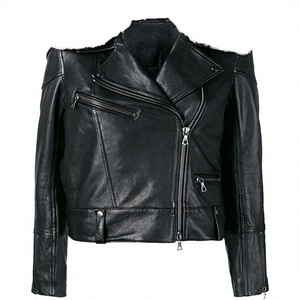 Quilted Summer Casual Denim <b>Jacket</b> with Hood Puff Sleeves Zipper Closure Washed Finish Solid Color Leather <b>Jackets</b> - Product Image 1