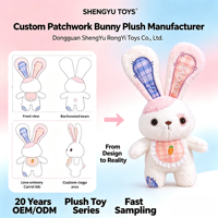 Peluche Lapin Personnalisable avec Bouton, Poupée Confort Lapin Rembourrée pour Filles, Cadeau d'Anniversaire pour Enfants