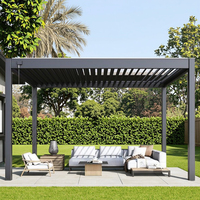 Pergola motorisée imperméable pour la construction de villas, auvent de toit, panneaux à lamelles, gazebo, pergola bioclimatique à lamelles en aluminium