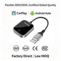 Kompatibel Universal dengan CarPlay Wireless Adapter USB, Kabel Braided, Plug and Play Dongle, Konektivitas Multimedia Smartphone