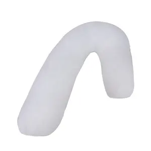 सफेद V-आकार सिर गर्दन मातृत्व पक्ष सो आराम के लिए गर्भवती तकिया तकिया