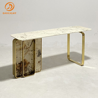 Base de table console en métal doré table console moderne en marbre table console en or rose