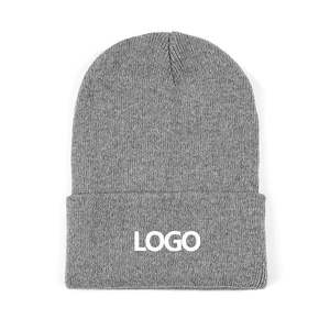 Wholesale Winter Warm <b>Knitted</b> <b>Beanie</b> Cap Custom Logo Embroidery 60 Colors Manufacturer's Blank Plain <b>Beanies</b> - Product Image 6