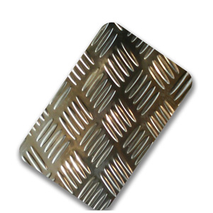 Plaque en aluminium carrée diamantée en acier inoxydable gaufré à carreaux 5 barres de bande de roulement en aluminium - Product Image 6