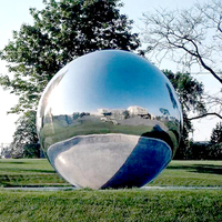 Boules de fontaine en acier inoxydable de 2 m, sphères miroir, boules géantes en acier inoxydable