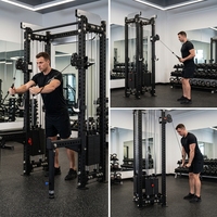 Équipement de musculation professionnel : Cadre d'entraînement à poulie fixe ultra-étroit 2-en-1, Machine Smith et Rack à squats pour exercices de fitness
