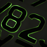 Chiffre de lettre de gel 3D en résine bombée Lettres de gel 3D 4D Lettres numériques en acrylique Plaque acrylique d'immatriculation GEL EPOXY Euro