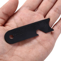 Grattoir allume-feu d'extérieur petit outil multifonction pour ouvre-bouteille de survie grattoir couteau à feu avec règle de carte