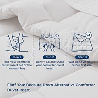 Couette matelassée alternative au duvet toutes saisons, taille Queen, avec attaches d'angle