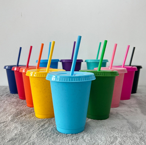 Vaso de Plástico Personalizado de 16oz/24oz, Libre de BPA, con Purpurina de Colores, para Bebidas Frías, Acrílico, Reutilizable, con <span class=keywords><strong>Tapa</strong></span> y Pajita - Product Image 3