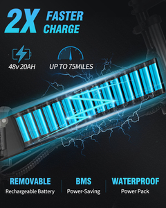 จักรยานไฟฟ้าพับได้ขนาด 26 นิ้ว 48V 23AH พร้อมเบรกไฮดรอลิก 21 สปีด สำหรับส่งของและเดินทางในเมือง ขายส่งจากโรงงาน - Product Image 2