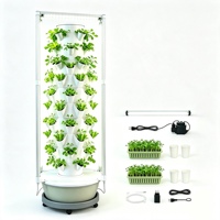 Tour hydroponique à 10 étages et 80 trous avec éclairage LED, système de culture vertical sans terre