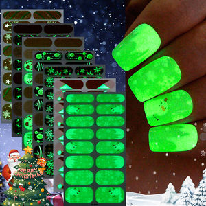 Desain baru 16 strip ramah lingkungan tidak beracun tahan lama mengkilap tipis Foil emas cap seni kuku stiker dekorasi Natal - Product Image 5