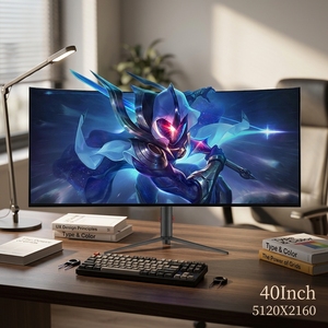 จอโค้งนาโน LED ขนาด 40 นิ้ว ความละเอียด 5K อัตรารีเฟรช 75Hz สำหรับการเทรดหุ้น การตัดต่อวิดีโอ ดีไซน์หน้าจอกว้าง จอเกมมิ่ง - Product Image 5