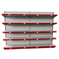 Étagères de supermarché de haute qualité 100kg/couche gondole double face supports en métal pour les magasins