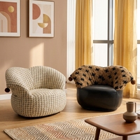 Fauteuil pouf pivotant moderne et créatif, design unique, en lin, pour salon, hôtel, détente, fauteuil clown
