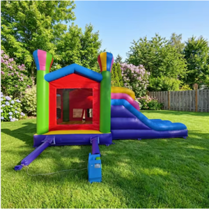 Château gonflable combiné avec toboggan en forme <span class=keywords><strong>de</strong></span> <span class=keywords><strong>montgolfière</strong></span> pour location événementielle - Product Image 1