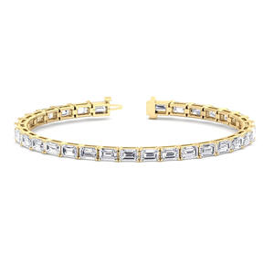 Pulsera de tenis con diamantes cultivados en laboratorio de corte esmeralda, plata de ley 925, duradera, bajo MOQ, regalo de lujo contemporáneo de primera calidad - Product Image 2