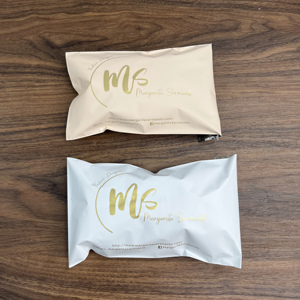 10x13 inch Wholesale Matte Peach Poly Mailers Custom Gold Print Logo Shipping Envelopes For Clothing Boutique Packaging - Product Image 6