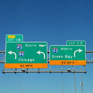 定制铝大复古高速公路大交通路标板反光交通标志公路标牌厂家