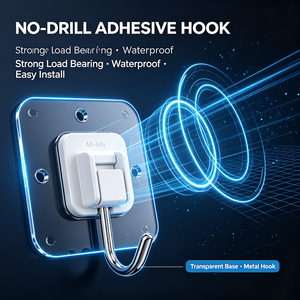 No Drilling Self‑Adhesive Hook Strong Sticky Wall Hanger For Bathroom Kitchen Household Hanging - Product Image 2