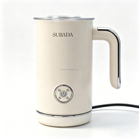 Espumador de Leche Eléctrico Estilo Escandinavo, Batidora de Leche Eléctrica de Grado Alimenticio, Calentador de Leche de Doble Capa con un Solo Botón