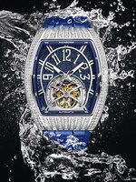 Montre mécanique automatique HANBORO pour homme, squelette lumineux ajouré, boîtier en acier inoxydable, résistance à l'eau 5 ATM