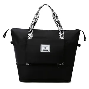 Custom Logo Folding Travel Duffel Bags Weekender Carry on For Women Sports Gym Workout Duffel Bag