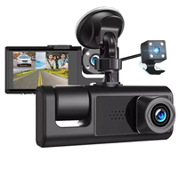 Caméra embarquée WiFi 1080P à triple objectif avec surveillance de stationnement 24h/24 et enregistreur vidéo de voiture