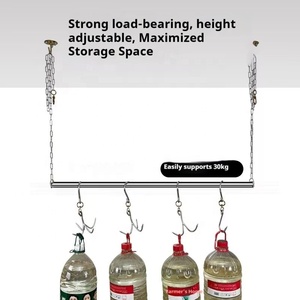 Estante Doble para Ollas de Acero Inoxidable 304 Comercial, Estante Colgante de Techo con Cadenas Galvanizadas para Cocina y Restaurante - Product Image 4