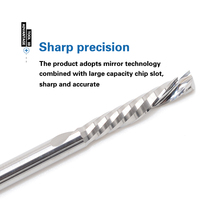 Fraise à spirale en carbure 3.175/4/5/6/8 mm, coupe ascendante et descendante, fraise à sculpter à 1 dent, outil de fraisage, fraise pour routeur CNC pour le bois