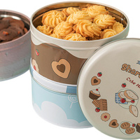 Boîte ronde en fer blanc pour thé, café, sucre, gâteau, 300ml, qualité alimentaire, vide, biscuits de noël, bonbons, aliments, emballage, boîtes en fer blanc