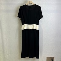 Nouvelle collection été : Robe de bureau élégante et décontractée en tissu écologique, coupe trapèze, motif uni, style féminin, taille naturelle