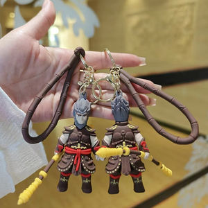 <span class=keywords><strong>Nouveau</strong></span> chaud noir mythe Wukong gros marée <span class=keywords><strong>jouet</strong></span> <span class=keywords><strong>Netflix</strong></span> caoutchouc silicone porte-clés pour poupée Machine cadeaux suspendus goutte bijoux - Product Image 3